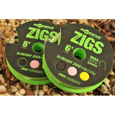 Поводок Korda Ready Zigs on spool 8 Barbless size 10 KCR067