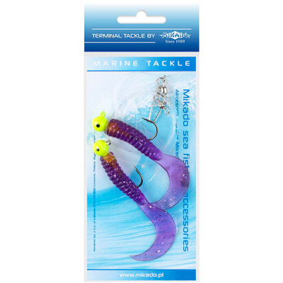 Система поводков на треску Mikado Pilk Twist Jighead Rig (2 x 6g,/7.5cm, крючки №1/0) (LS-A007-2X6Y-09)