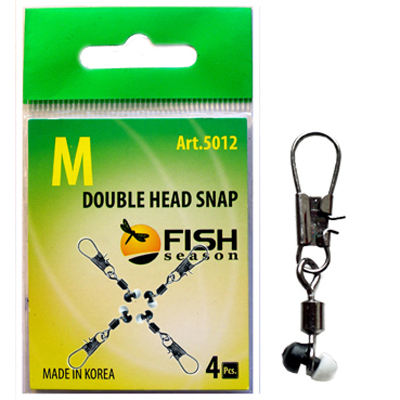 Застежка с вертлюжком Fish Season Double Head Snap "Двойной Пластик" №L (уп. 4 шт.)