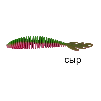 Мягкая приманка MF_pro Ribs swim 3.15" - 8см. Green/Pink Сыр