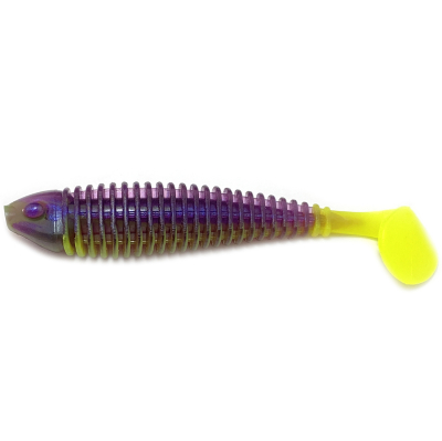 Силиконовая приманка Boroda Baits Shemaya 110 mm ФИОЛЕТОВЫЙ ПЕРЛАМУТР/ЛИМОН (Violet pearl/Lemon)