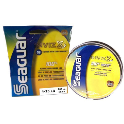 Леска флюорокарбоновая Seaguar Invizx Clear, 0,435 мм; 25 lb/11,4 кг; 200 ярдов/183 м.