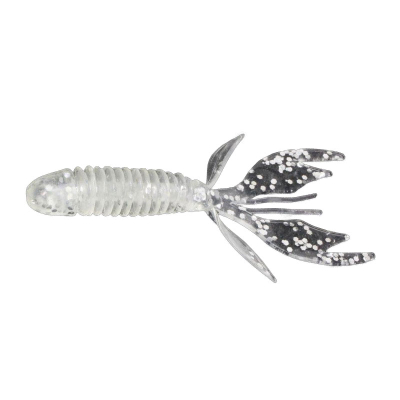 Силиконовая приманка Garry Angler Wooly Hawgtail 2,75" (Ослиные уши) 6 шт/Икра цвет #Прозрачный с блестками