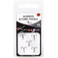 Крючок тройник KOI "Slender Round Treble", размер 18 (INT), цвет BN (5 шт.)