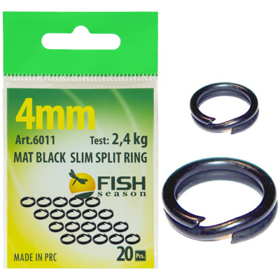 Кольцо заводное Fish Season "Slim" тёмное матовое, ф 5 мм ( 7 кг), (упак. 18 шт)