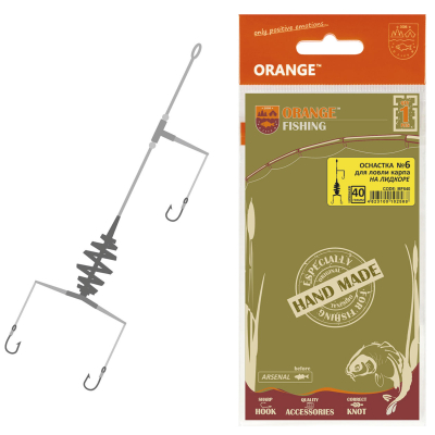 Оснастка карповая ORANGE #6 Spring Leadcore, 40 гр., в уп. 1 шт.