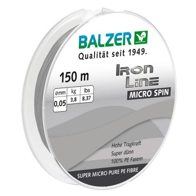 Шнур Balzer Iron Line 4x Micro Spin 150m 0,05 мм 3,8 кг (12638 005)