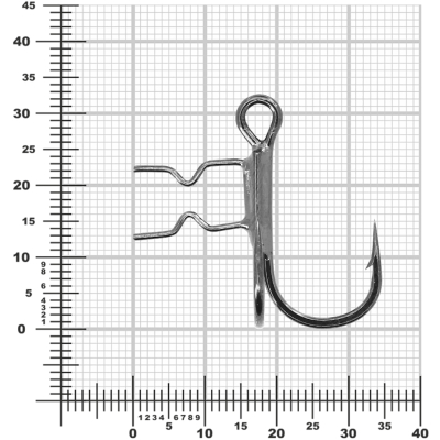 Тройник Vido Craft ST-36H "T-Treble Hooks", № 1/0. блистер 3 шт/уп.