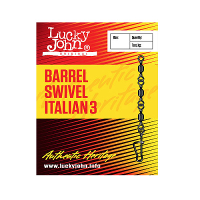 Вертлюги c застежкой Lucky John Barrel3 And Italian 010 10шт.