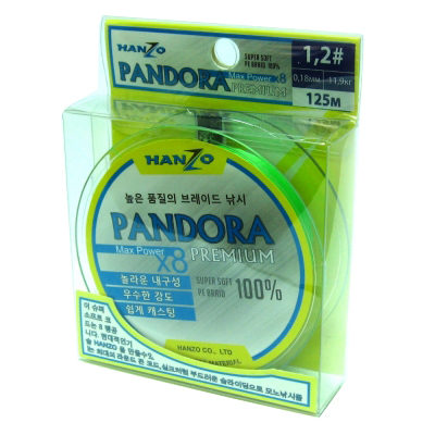 Леска плетеная Hanzo Pandora Premium X8 150м Flash Green 0,16mm 9.4 кg HanPPr-Gr/1.0