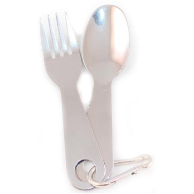 Набор столовых приборов "Следопыт", на карабине (ложка, вилка)