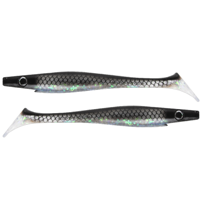 Силиконовая приманка Strike Pro Pig Shad Jr, 200 мм, 50 гр. цвет: Midnight Shiner (уп./2шт.)