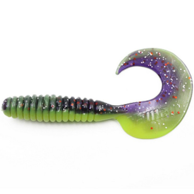 Силиконовая приманка Yaman Spiral 6" цвет #26 - Violet Chartreuse (уп. 4 шт.)
