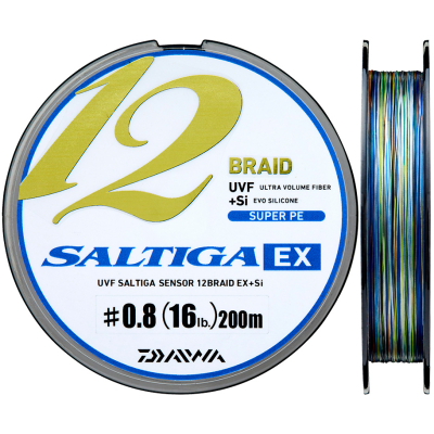 Леска плетеная Daiwa UVF Saltiga Sensor 12Braid EX +Si [10m x 5colors] 200m #0.8 (16lb)