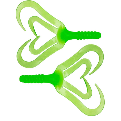 Силиконовая приманка Helios Credo Four Tail 2,35"/6 см Electric green 10шт. (HS-20-007)