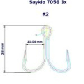 Крючки тройные Saikyo 7056 TN 3X № 2 (25шт)
