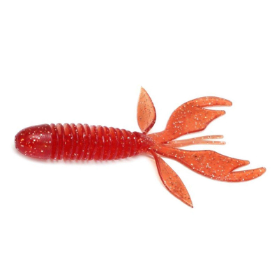 Силиконовая приманка Garry Angler Wooly Hawgtail 2,75" (Ослиные уши) 6 шт/Чеснок цвет #Красный с блестками