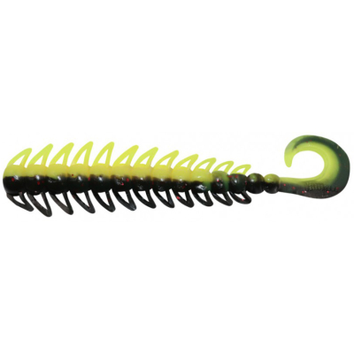 Силиконовая приманка Yaman Pro Ruff 3" цвет #32 - Black Red Flake/Chartreuse (уп. 10 шт.)