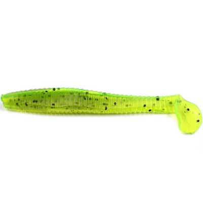 Силиконовая приманка Yaman Flatter Shad 4" цвет #10 - Green pepper (уп. 5 шт.)