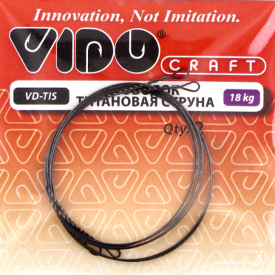 Поводок Титановая Струна Vido Craft VD-TIS дл. 10 см, ф 0,3 мм, 7 кг, 2 шт VD-TIS-030-07-10