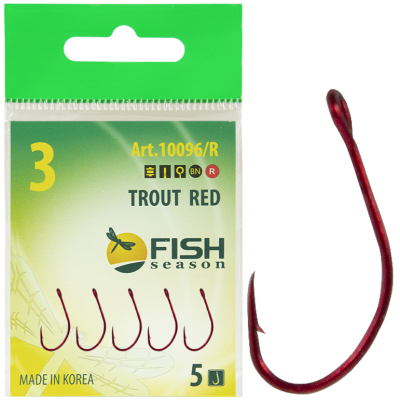 Крючок Fish Season Trout с большим ухом №3 RED (5 шт)