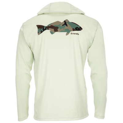 Термофутболка Simms Tech Hoody - Artist Series, Redfish Woodland Camo/Light Green, XXL