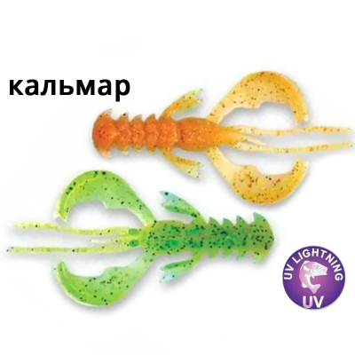 Силиконовая приманка Crazy Fish Nimble 1.6" 49-40-5d-6 кальмар цв. orange-chart (оранж-шартрес)