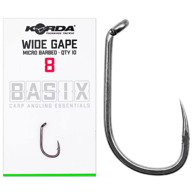 Крючок Korda Basix Wide Gape №8 с микробородкой 10шт