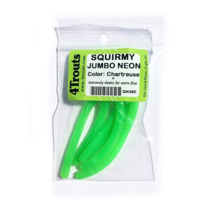 Сверхподвижные неоновые червячки Squirmy Jumbo Neon (4Trouts), Шартрез, D=2mm 