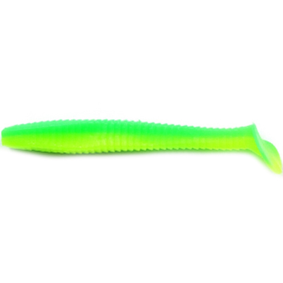Силиконовая приманка Yaman Flatter Shad 4" цвет #30 - Lime Chartreuse (уп. 5 шт.)