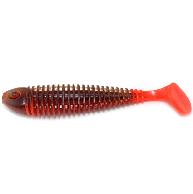 Силиконовая приманка Boroda Baits Shemaya 135 mm цв. МАШИННОЕ МАСЛО/КРАСНЫЙ (Motor Oil/Red)-231