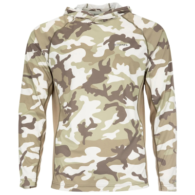 Термофутболка Simms SolarFlex Hoody - Print, Woodland Camo Sandbar, M