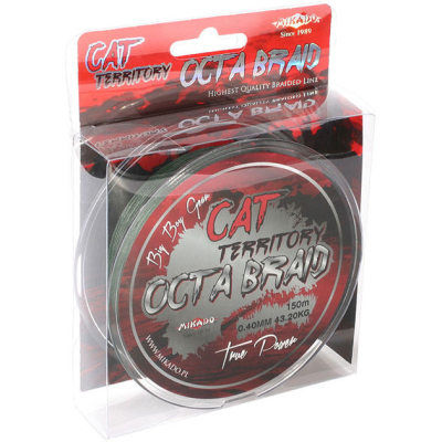 Плетеный шнур Mikado Cat Territory Octa Braid 150m Green 0,60mm - 61,80 кг.