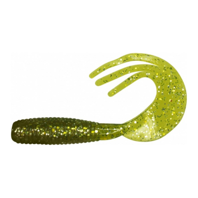 Твистер Dragon Dancer 1.5"/3.5cm 20 шт. GREENISH silver glitter