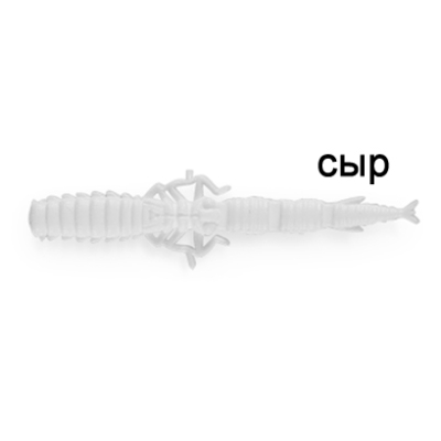 Силиконовая приманка Ojas DragonFry 52, White (fluo), 16шт/банка, аромат Сыр