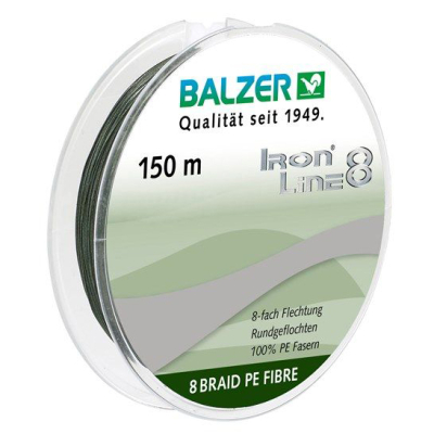 Шнур плетенный Balzer Iron Line 8x Green 150м 0,21 мм 15,4 кг (12663 021)