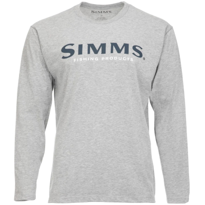 Футболка Simms Logo LS Shirt, Grey Heather, XL