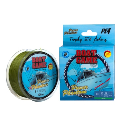 Шнур Power Phantom Boat, 300m, green  #6 0,41мм, 40.3кг