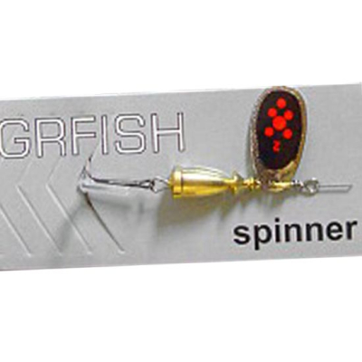 Блесна вращающаяся Grfish Vibration Spinner #4  9g, серебро/черная/красная