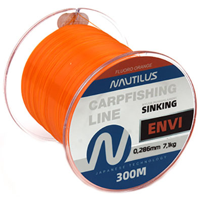 Леска карповая Nautilus Envi Fluoro orange 300м. 0,402мм, 13,7кг