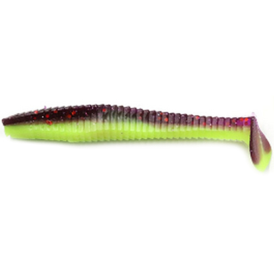 Силиконовая приманка Yaman Flatter Shad 5" цвет #26 - Violet Chartreuse (уп. 4 шт.)
