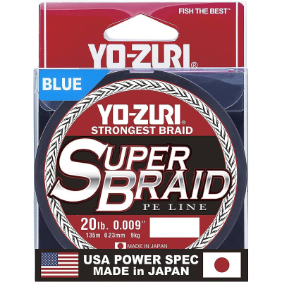 Плетеный шнур Yo-Zuri PE Superbraid 270м Blue (0,41мм) 65lbs