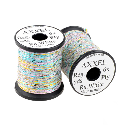 Нить UNI AXXEL Flash 6 stands Rainbow White