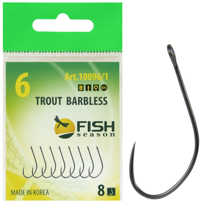 Крючок Fish Season Trout Barbless с большим ухом, без бородки №3 (8 шт)