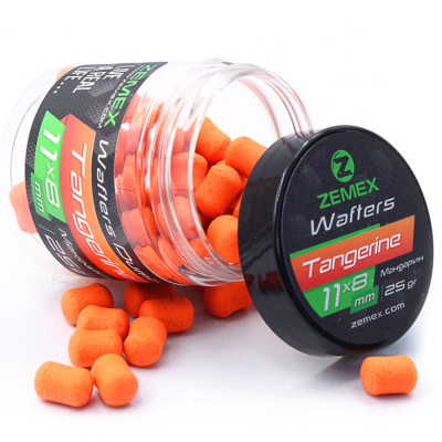 Бойлы нейтральные ZEMEX Wafters Dumbells Tangerine, 11х8 мм, 25 гр