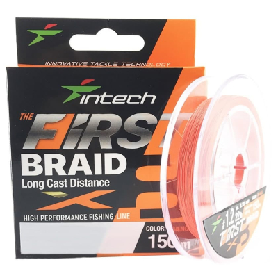 Шнур плетеный Intech First Braid X8 Orange 150m #0.8 / 0.148mm (12lb / 5.45kg)