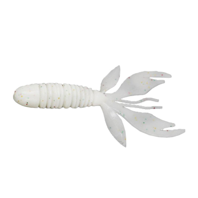 Силиконовая приманка Garry Angler Wooly Hawgtail 2,75" (Ослиные уши) 6 шт/Чеснок цвет #Белый с блестками