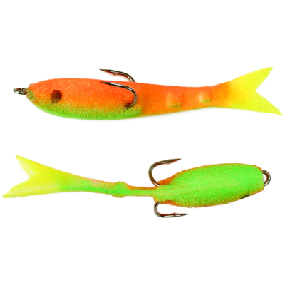 Мормыш Рыбка перфорированная 8 см, цв. 08 зелено-оранжевая PFPN8-08 5 шт