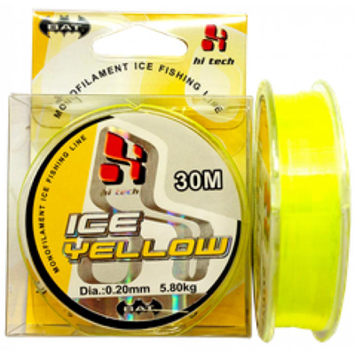 Леска BAT Ice Yellow 30 м 0,18мм. (Уп10)
