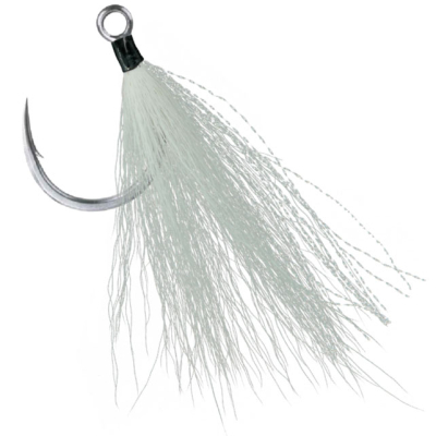 Крючок одинарный с опушкой BKK Lone Diablo Bucktail White #4/0 (3шт)